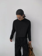 Wool-Blend Mock Neck L/S Tee