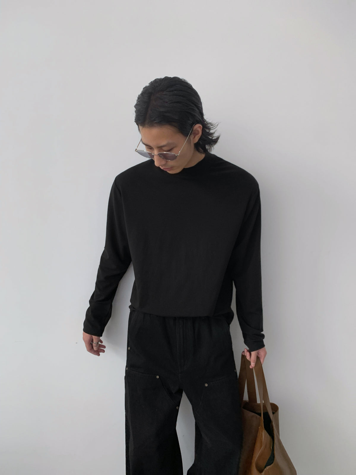 Wool-Blend Mock Neck L/S Tee
