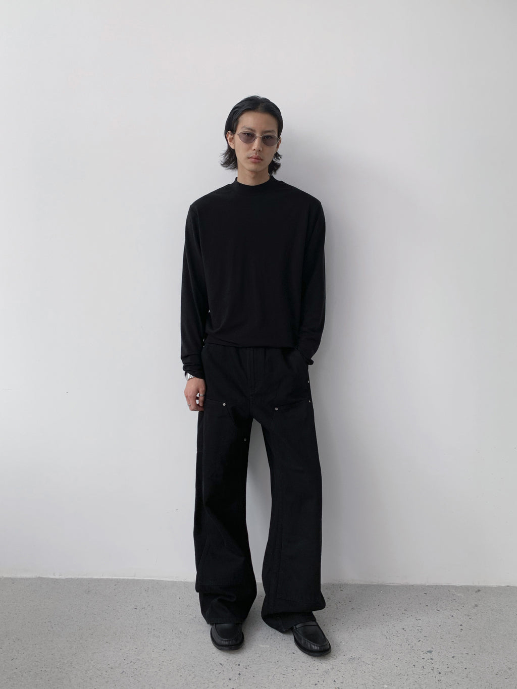 Wool-Blend Mock Neck L/S Tee