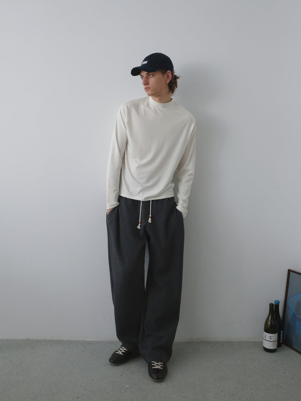 Wool-Blend Mock Neck L/S Tee