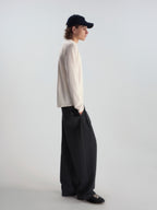 Wool-Blend Mock Neck L/S Tee