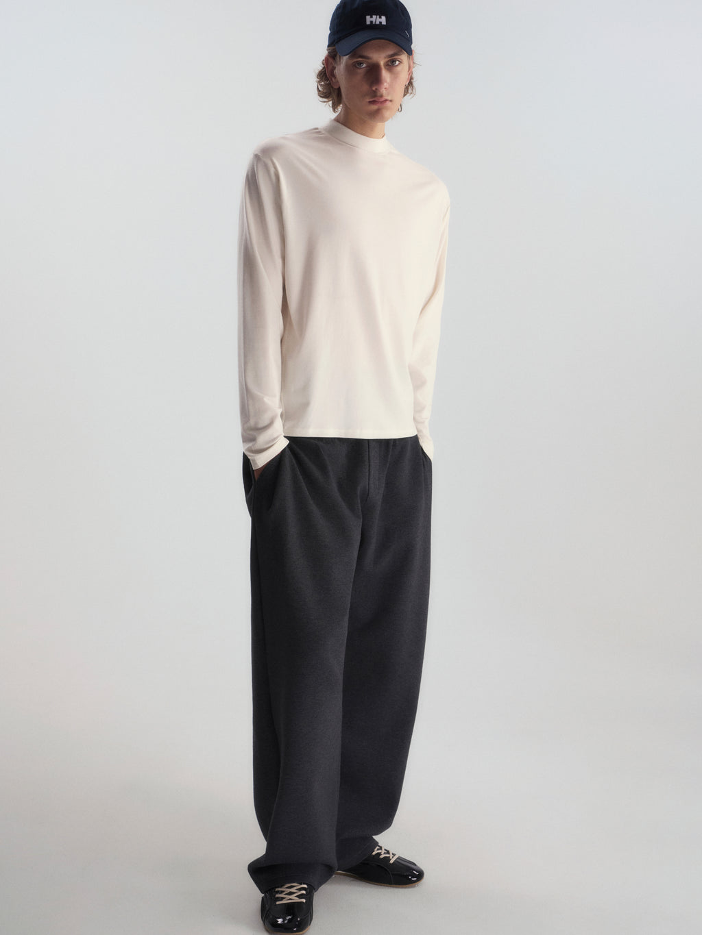 Wool-Blend Mock Neck L/S Tee