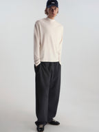 Wool-Blend Mock Neck L/S Tee