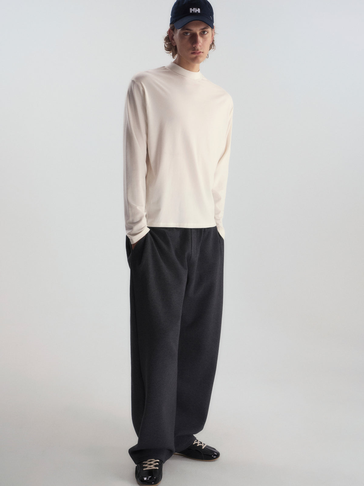 Wool-Blend Mock Neck L/S Tee