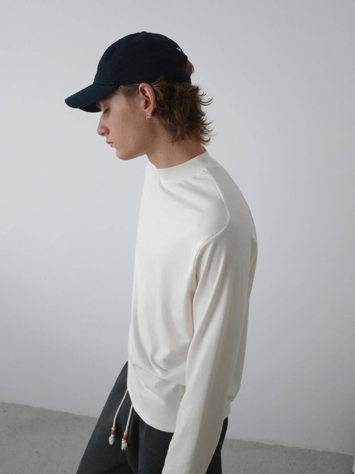 Wool-Blend Mock Neck L/S Tee