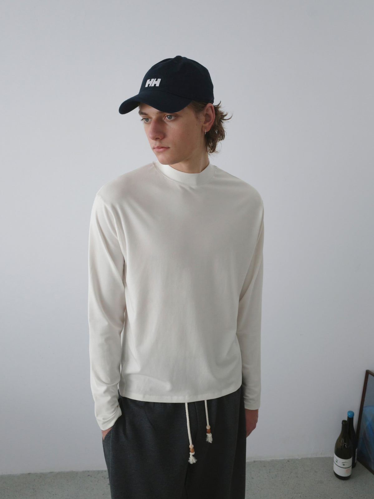 Wool-Blend Mock Neck L/S Tee