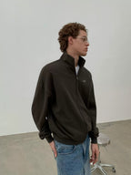 Embroidered Stand Collar Cropped Zip Jacket