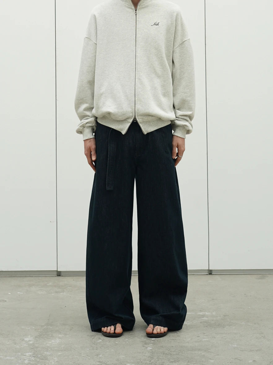 Knot | Denim Belted Curved Jeans
