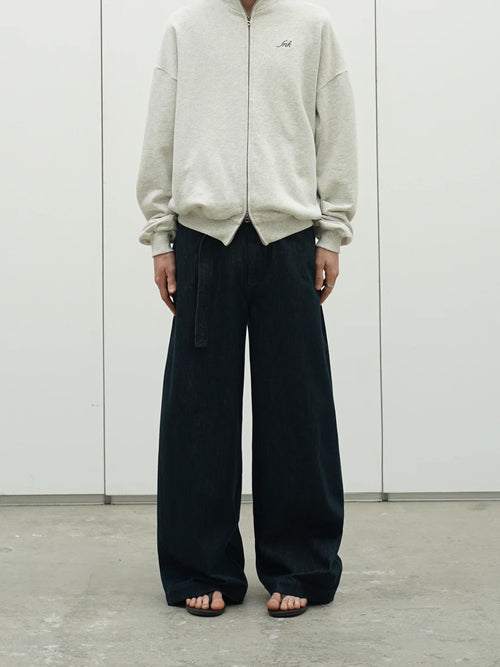 Knot | Denim Belted Curved Jeans