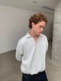 Cotton Polo-Collar Boxy Sweatshirt