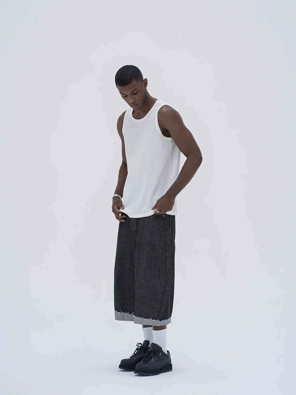 Knot | Denim Raw Cuffed Shorts