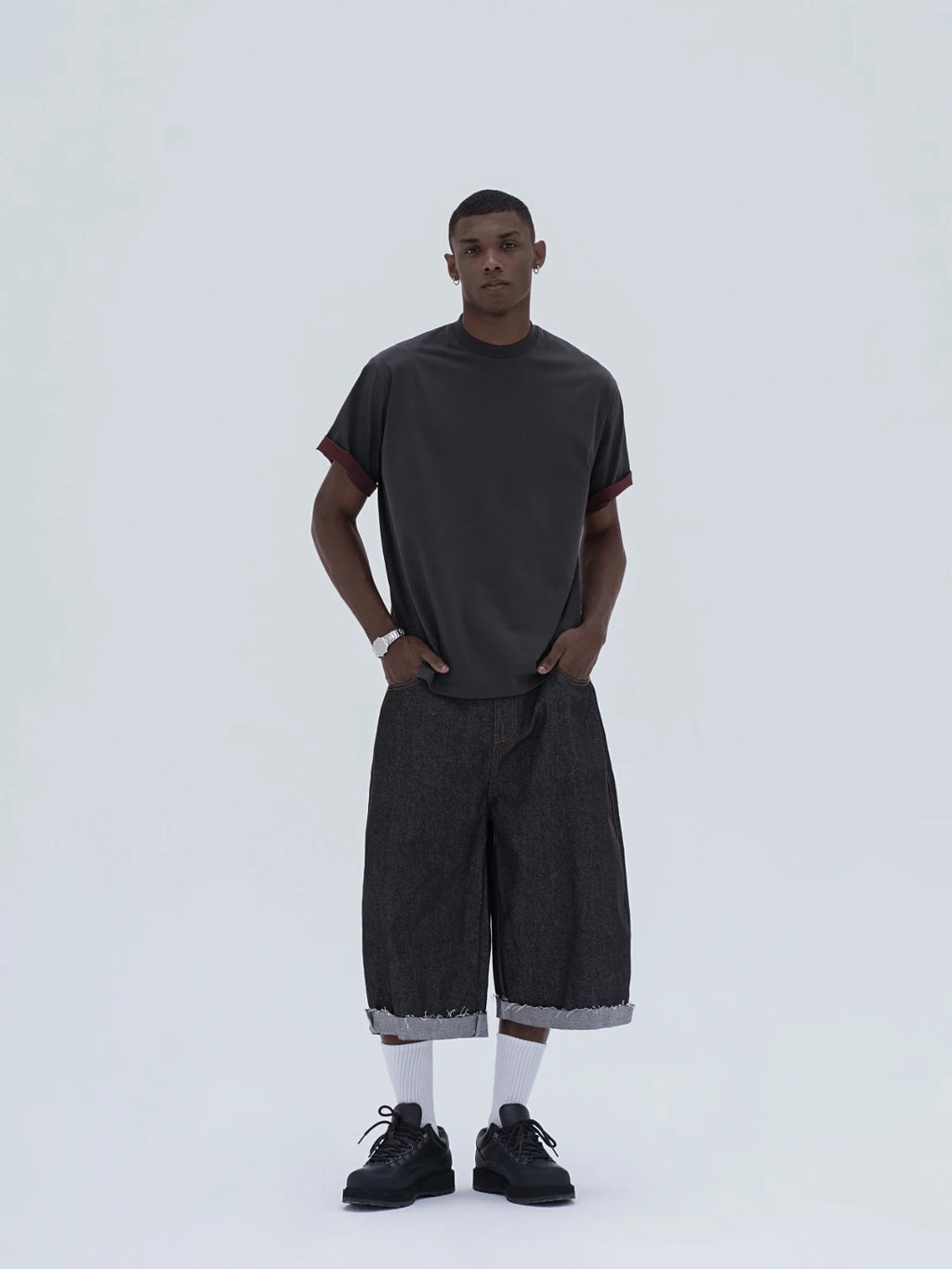 Knot | Denim Raw Cuffed Shorts