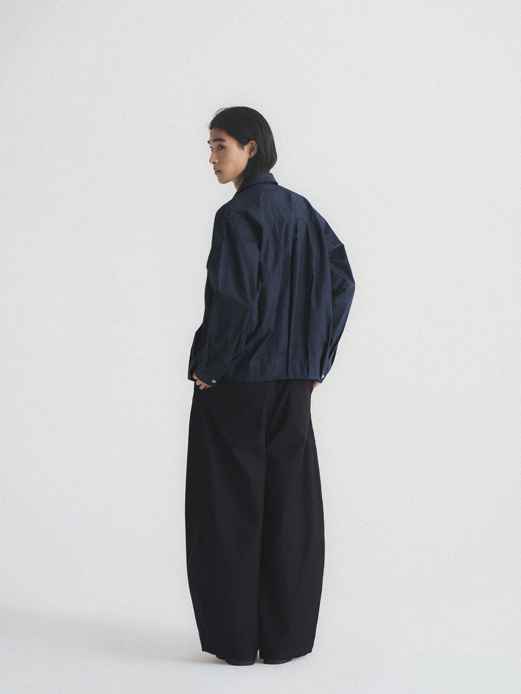 Thread | Asymmetric Pleat Wide-Leg Trousers