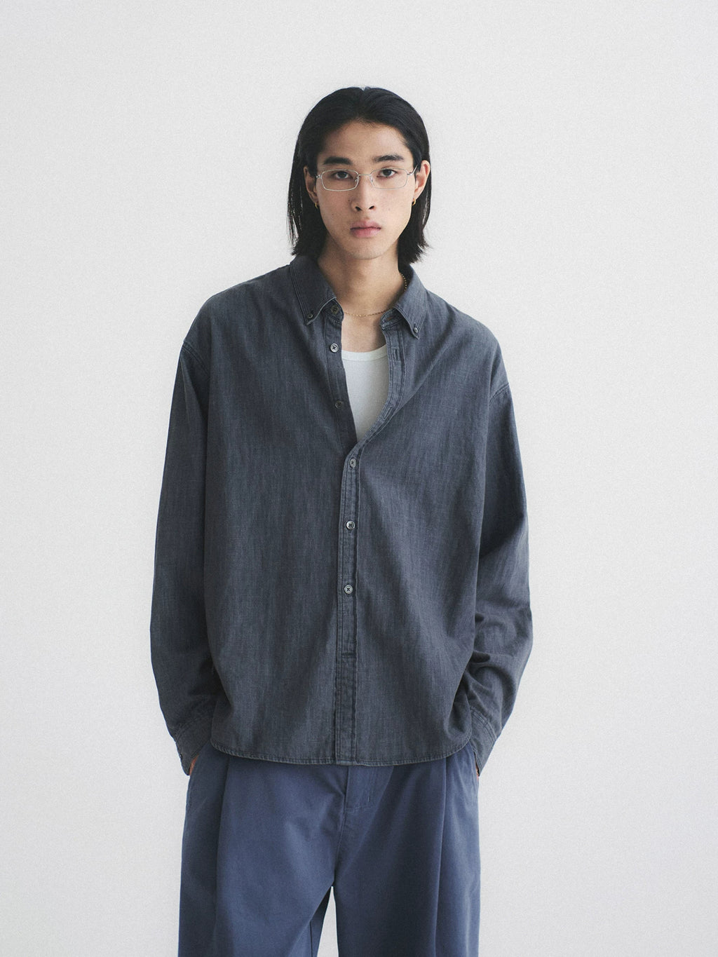 Textured Drop Shoulder L/S Shirt