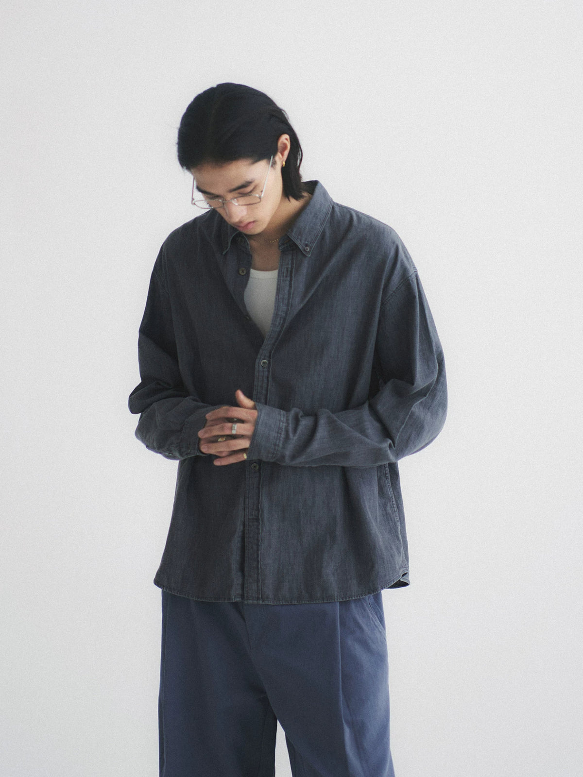 Textured Drop Shoulder L/S Shirt