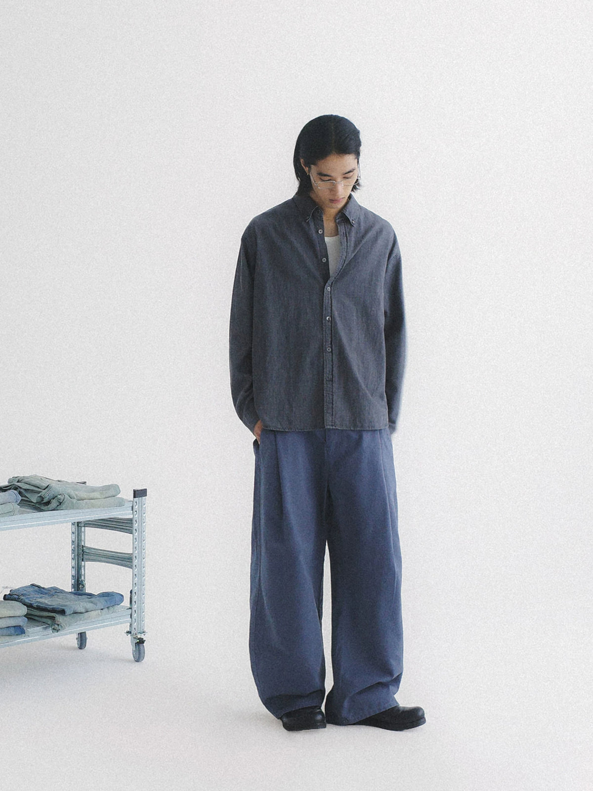 Textured Drop Shoulder L/S Shirt