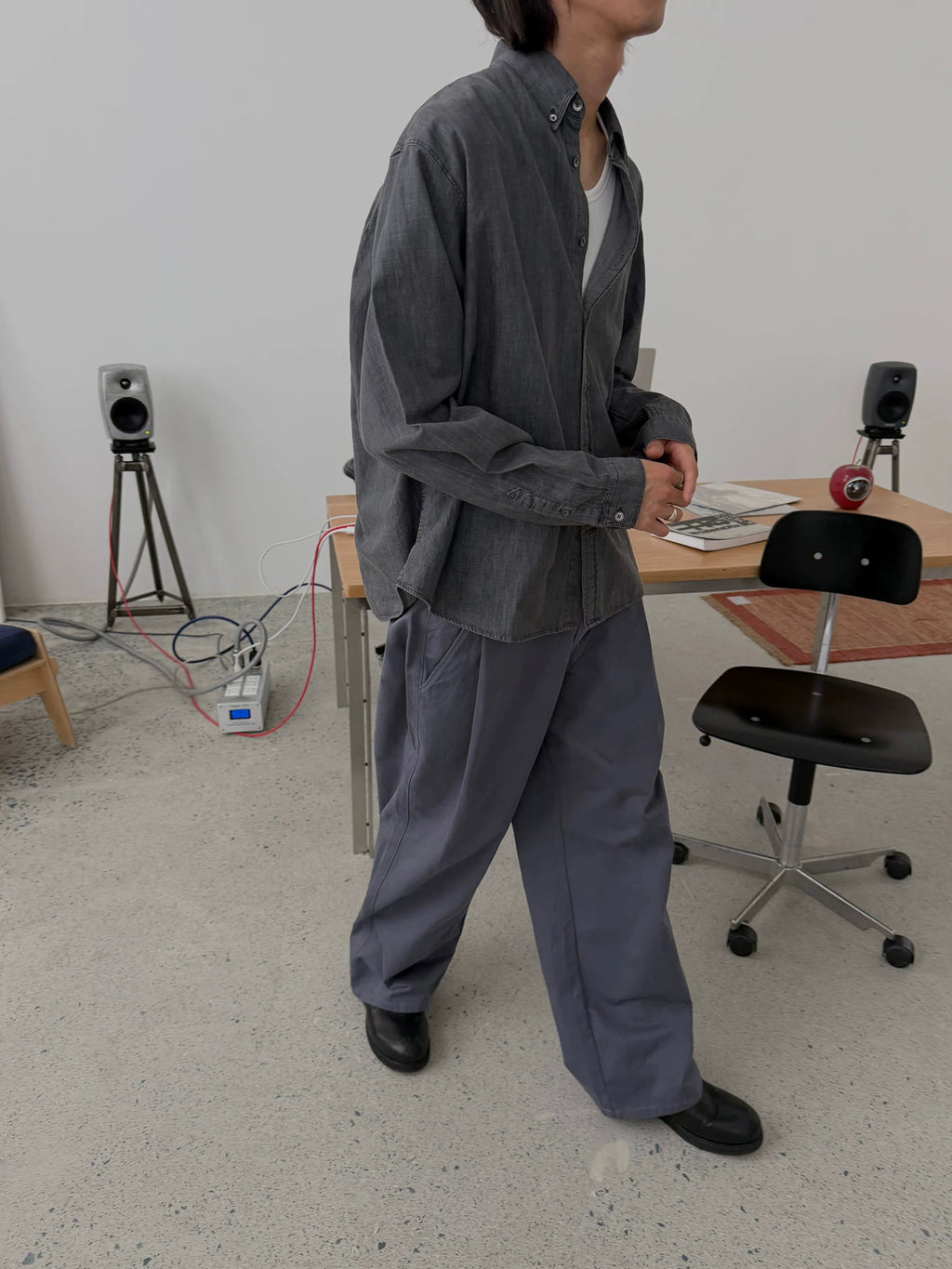 Textured Drop Shoulder L/S Shirt