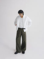 Contrast Stitch Washed Wide Leg Jeans