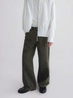 Contrast Stitch Washed Wide Leg Jeans