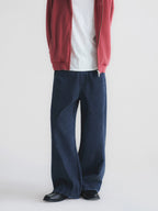 Contrast Stitch Washed Wide Leg Jeans