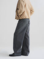 Faded Wash Button Fly Wide Straight Jeans
