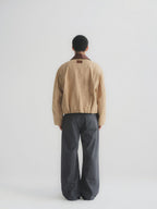 Faded Wash Button Fly Wide Straight Jeans
