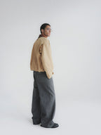 Faded Wash Button Fly Wide Straight Jeans