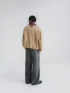Faded Wash Button Fly Wide Straight Jeans