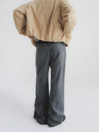 Faded Wash Button Fly Wide Straight Jeans
