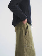 Hidden Check Wide Leg Cargo Pants