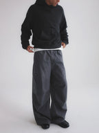 Hidden Check Wide Leg Cargo Pants