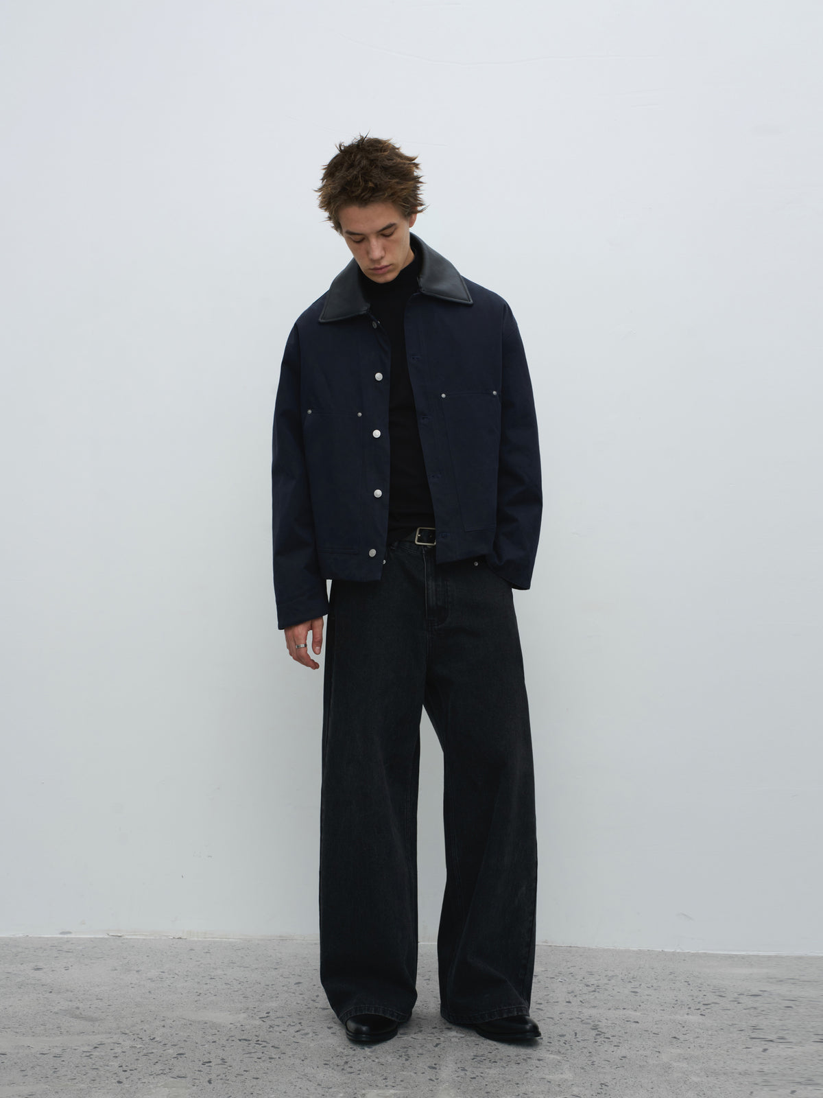 Washed Black Straight Jeans