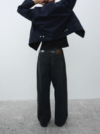 Washed Black Straight Jeans