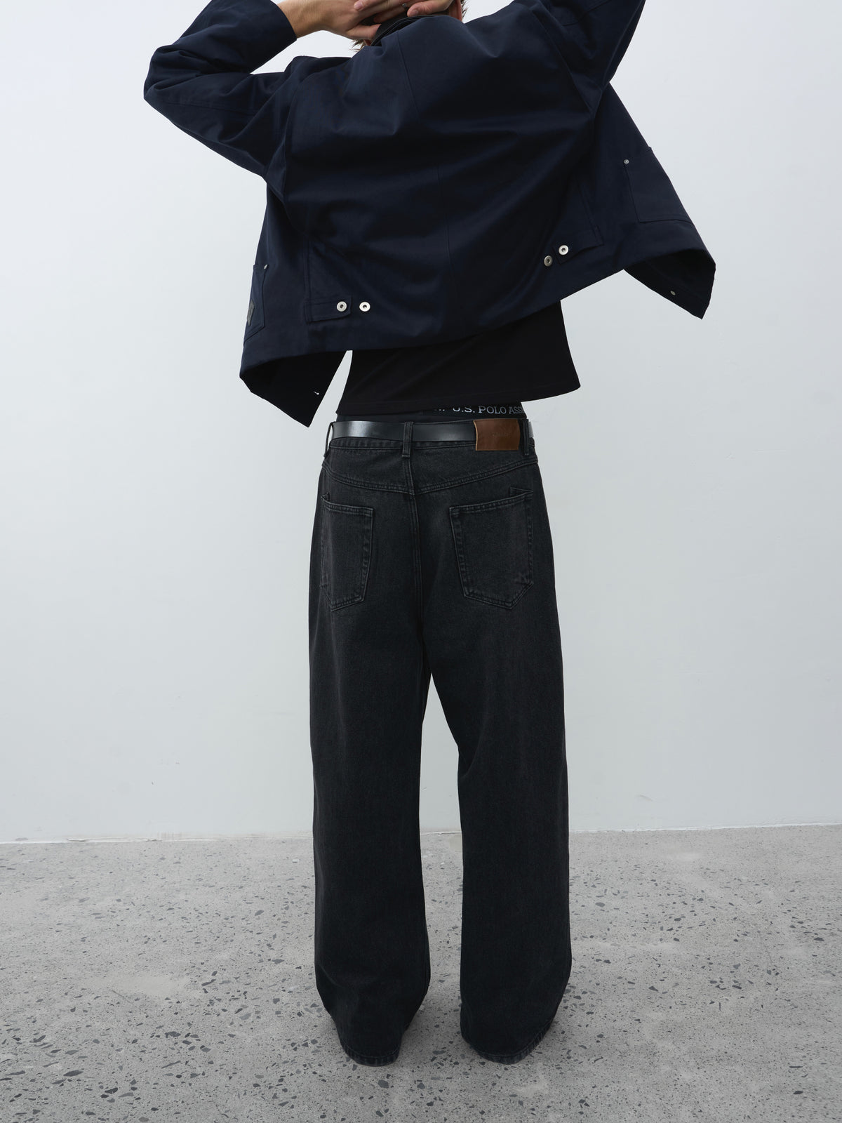 Washed Black Straight Jeans