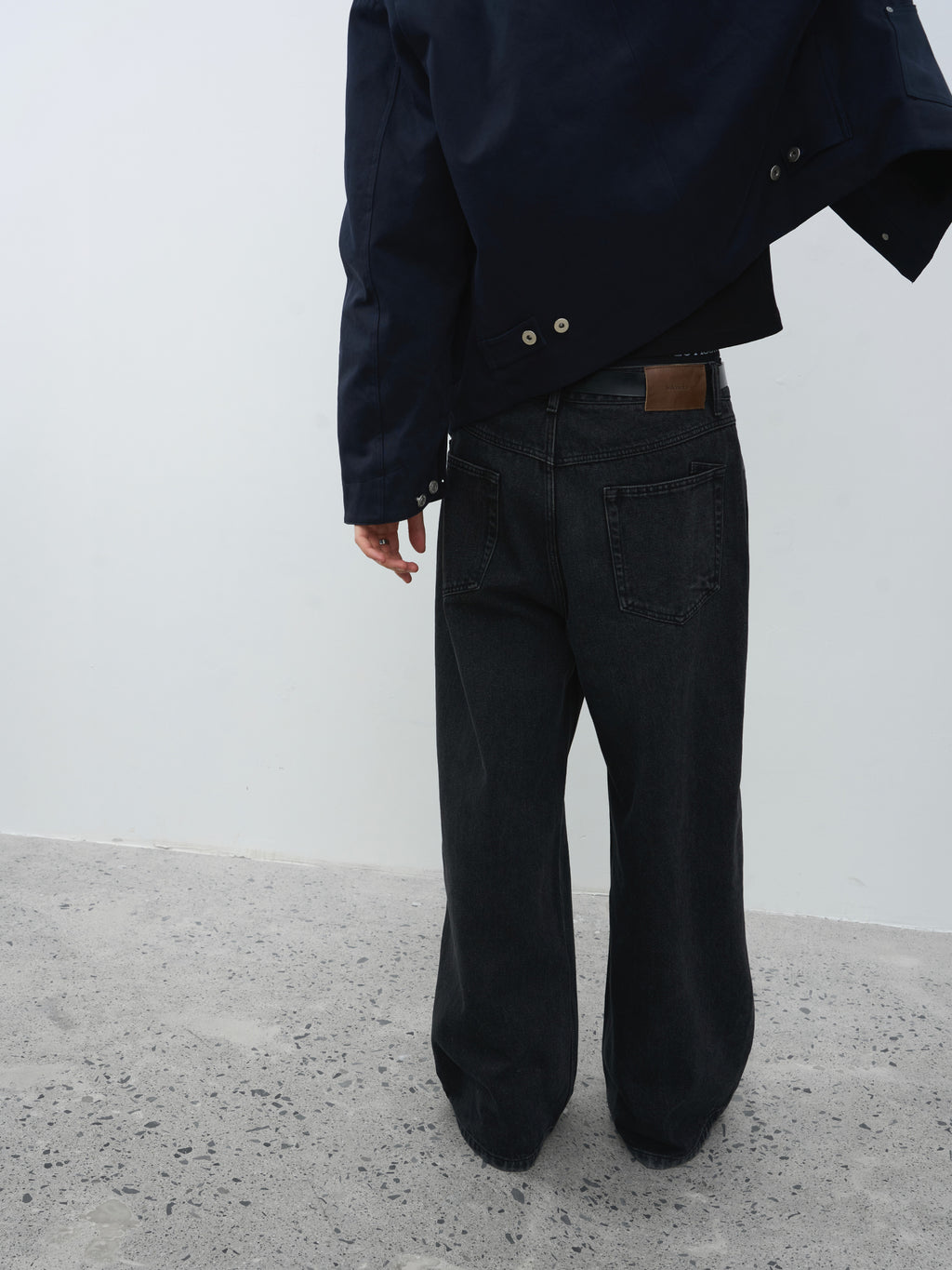 Washed Black Straight Jeans