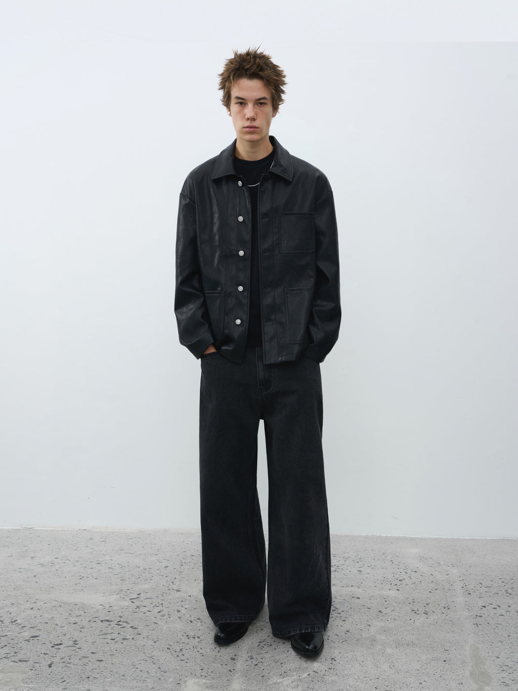 Washed Black Straight Jeans