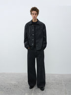 Washed Black Straight Jeans