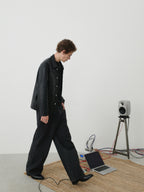 Washed Black Straight Jeans