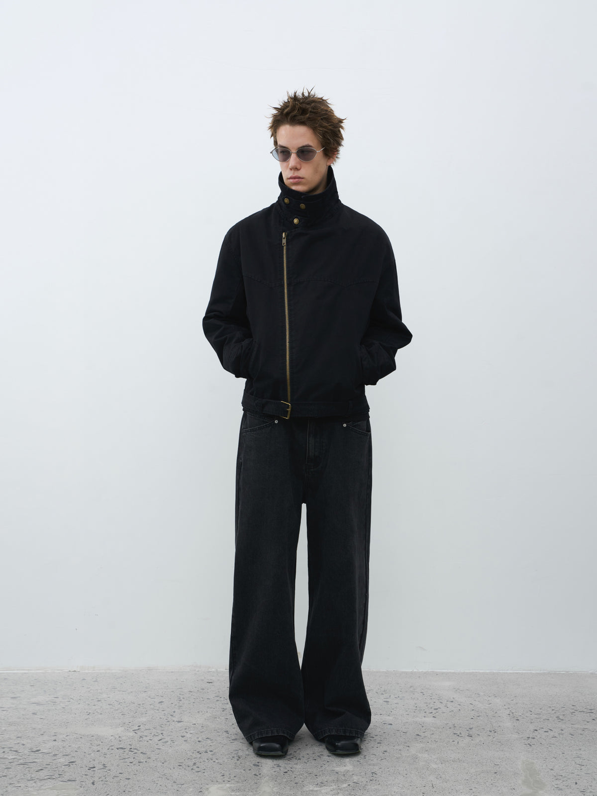 Washed Black Straight Jeans