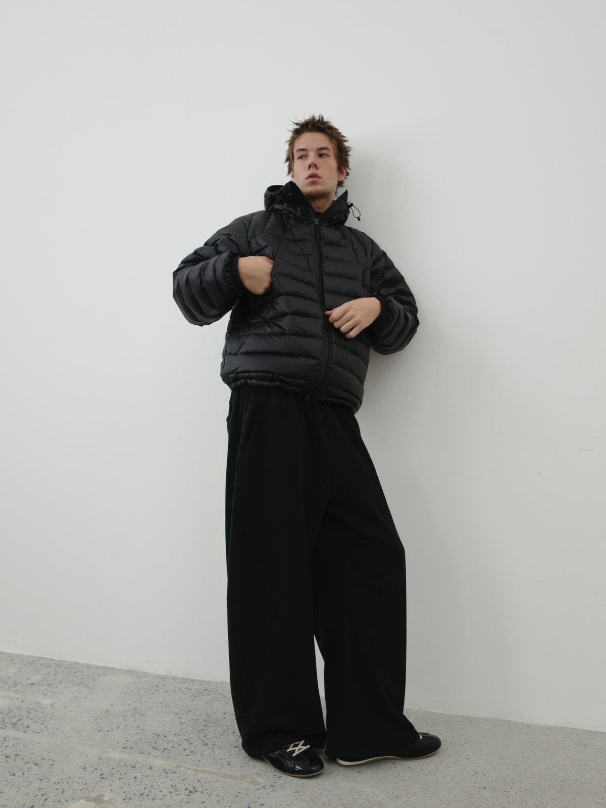 400gsm Snail Print Wide Leg Sweatpants
