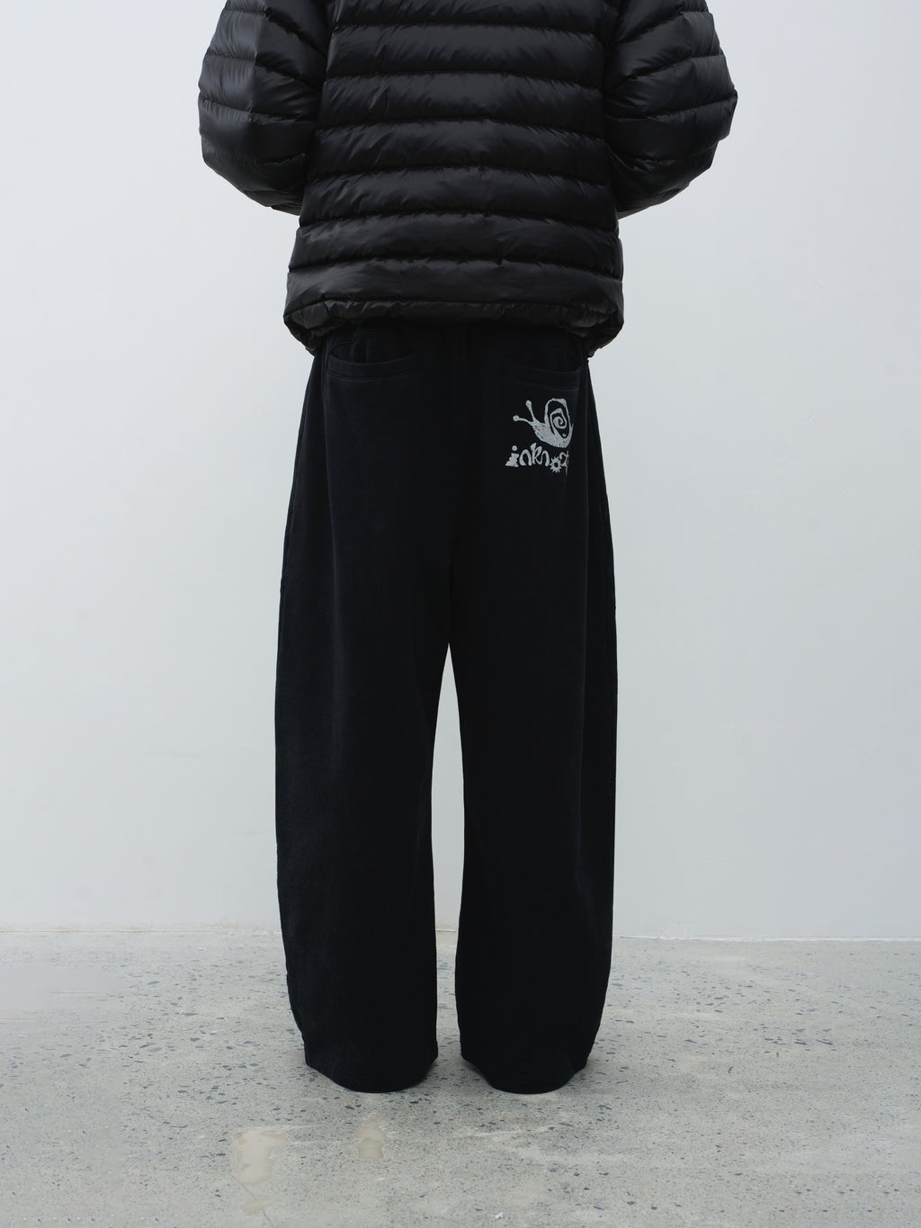 400gsm Snail Print Wide Leg Sweatpants