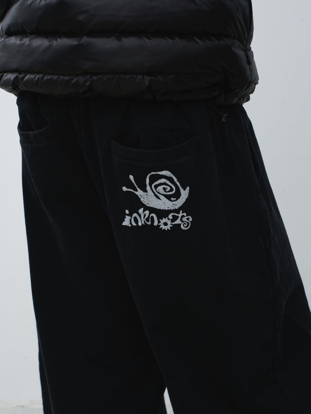 400gsm Snail Print Wide Leg Sweatpants