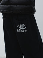 400gsm Snail Print Wide Leg Sweatpants