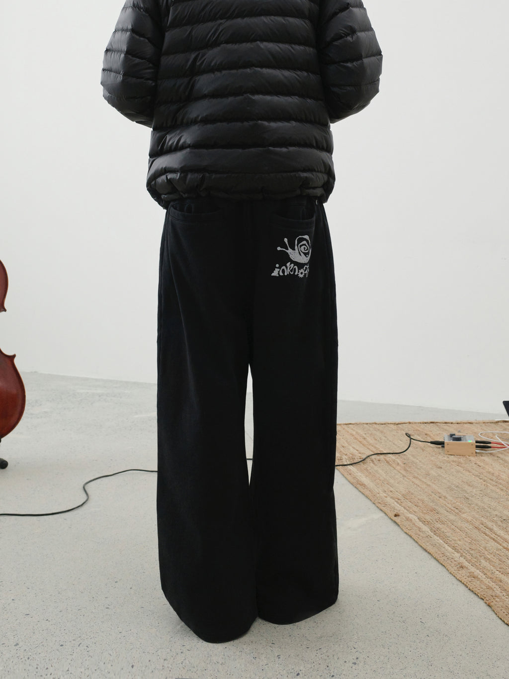 400gsm Snail Print Wide Leg Sweatpants