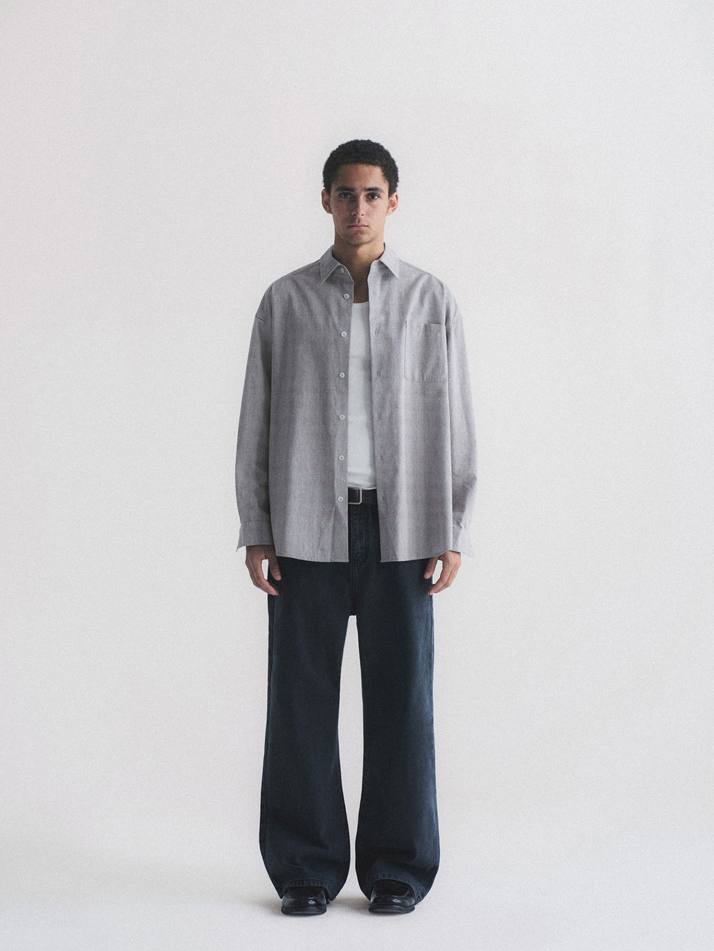Thread | Cotton-Linen Check Oversized Shirt