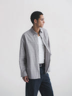 Thread | Cotton-Linen Check Oversized Shirt