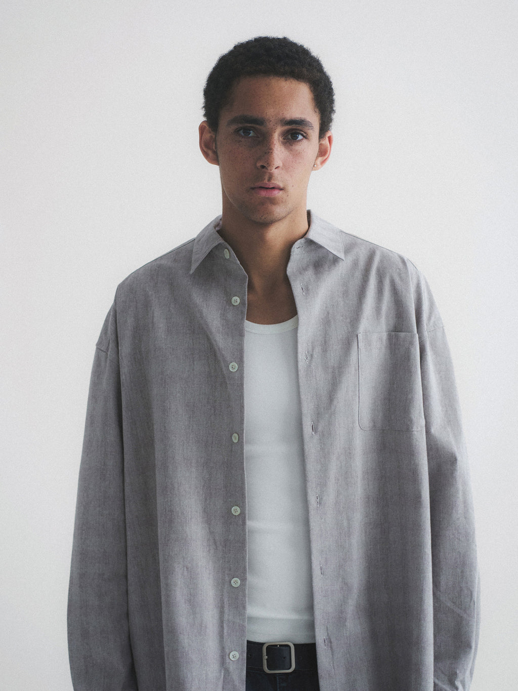 Thread | Cotton-Linen Check Oversized Shirt