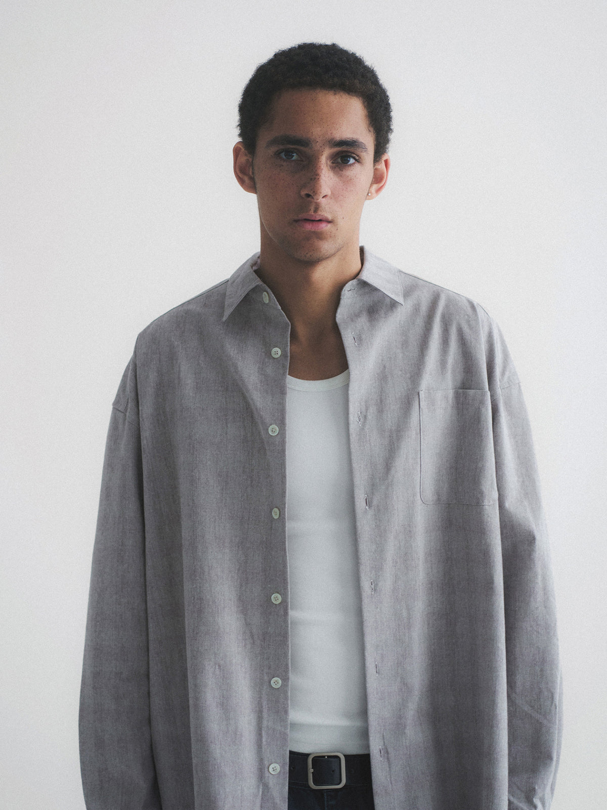 Thread | Cotton-Linen Check Oversized Shirt