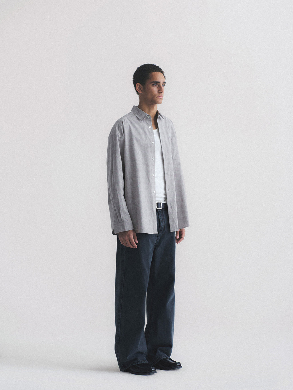 Thread | Cotton-Linen Check Oversized Shirt