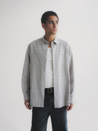 Thread | Cotton-Linen Check Oversized Shirt